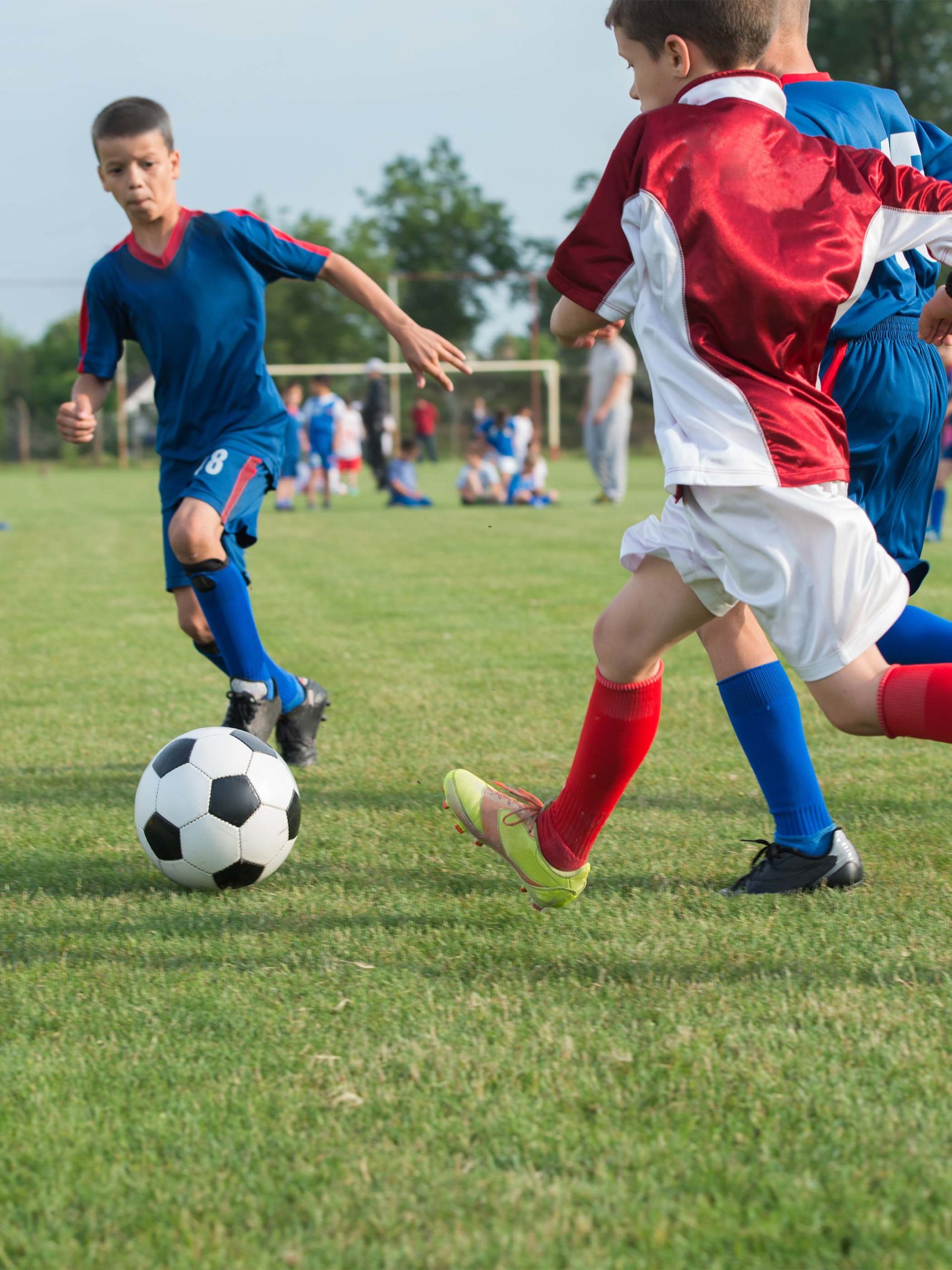 young boys playing soccer